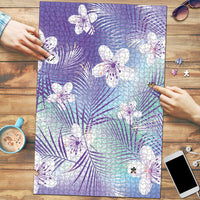 Purple Aloha Hawaiian Puzzle Tropical Flower Palm Leaf Pattern LT19 Purple - Polynesian Pride