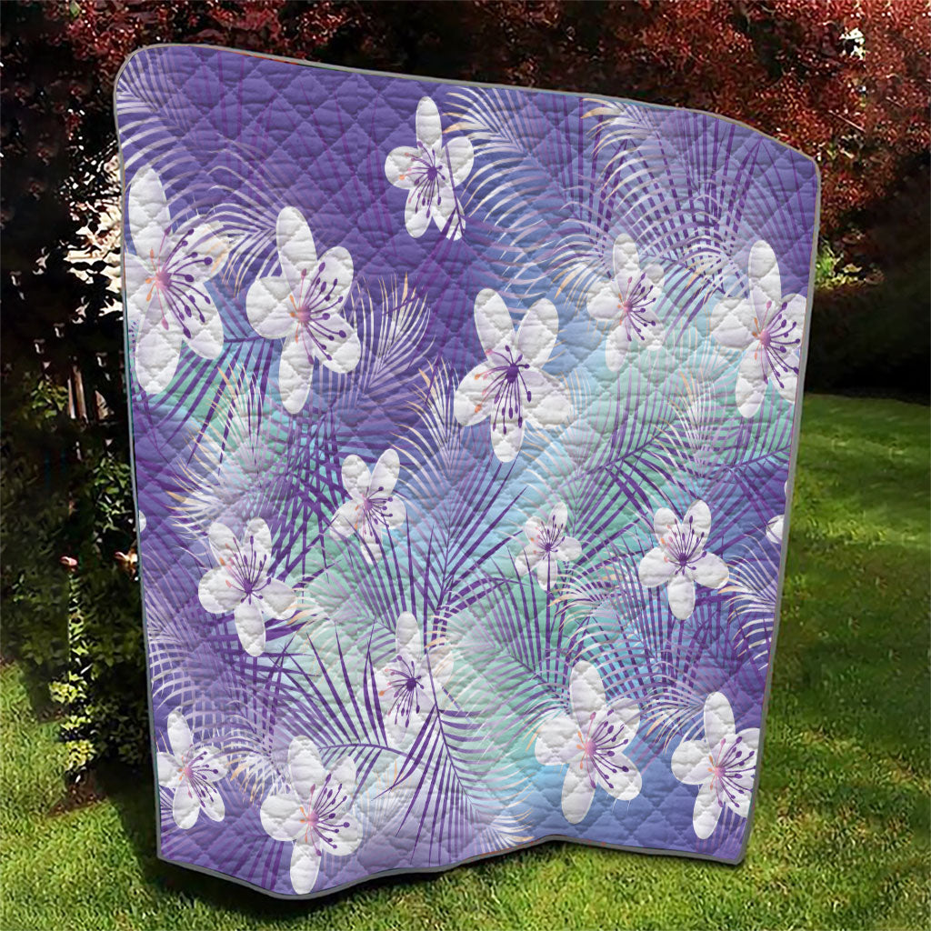 Purple Aloha Hawaiian Quilt Tropical Flower Palm Leaf Pattern LT19 - Polynesian Pride