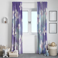 Purple Aloha Hawaiian Window Curtain Tropical Flower Palm Leaf Pattern LT19 - Polynesian Pride