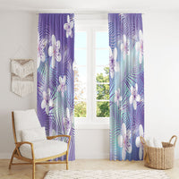 Purple Aloha Hawaiian Window Curtain Tropical Flower Palm Leaf Pattern LT19 - Polynesian Pride