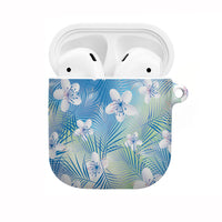 Blue Aloha Hawaiian AirPods Case Tropical Flower Palm Leaf Pattern LT19 Blue - Polynesian Pride