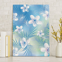 Blue Aloha Hawaiian Canvas Wall Art Tropical Flower Palm Leaf Pattern LT19 Without Frame Blue - Polynesian Pride