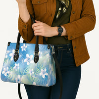 Blue Aloha Hawaiian Leather Bag Tropical Flower Palm Leaf Pattern LT19 - Polynesian Pride