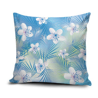 Blue Aloha Hawaiian Pillow Cover Tropical Flower Palm Leaf Pattern LT19 Blue - Polynesian Pride