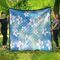 Blue Aloha Hawaiian Quilt Tropical Flower Palm Leaf Pattern LT19 - Polynesian Pride
