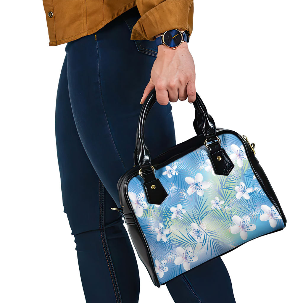 Blue Aloha Hawaiian Shoulder Handbag Tropical Flower Palm Leaf Pattern LT19 - Polynesian Pride
