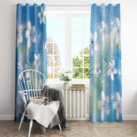 Blue Aloha Hawaiian Window Curtain Tropical Flower Palm Leaf Pattern LT19 - Polynesian Pride