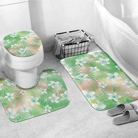 Green Aloha Hawaiian Bathroom Set Tropical Flower Palm Leaf Pattern LT19 Mat Set Only (3 pcs) One Size Green - Polynesian Pride