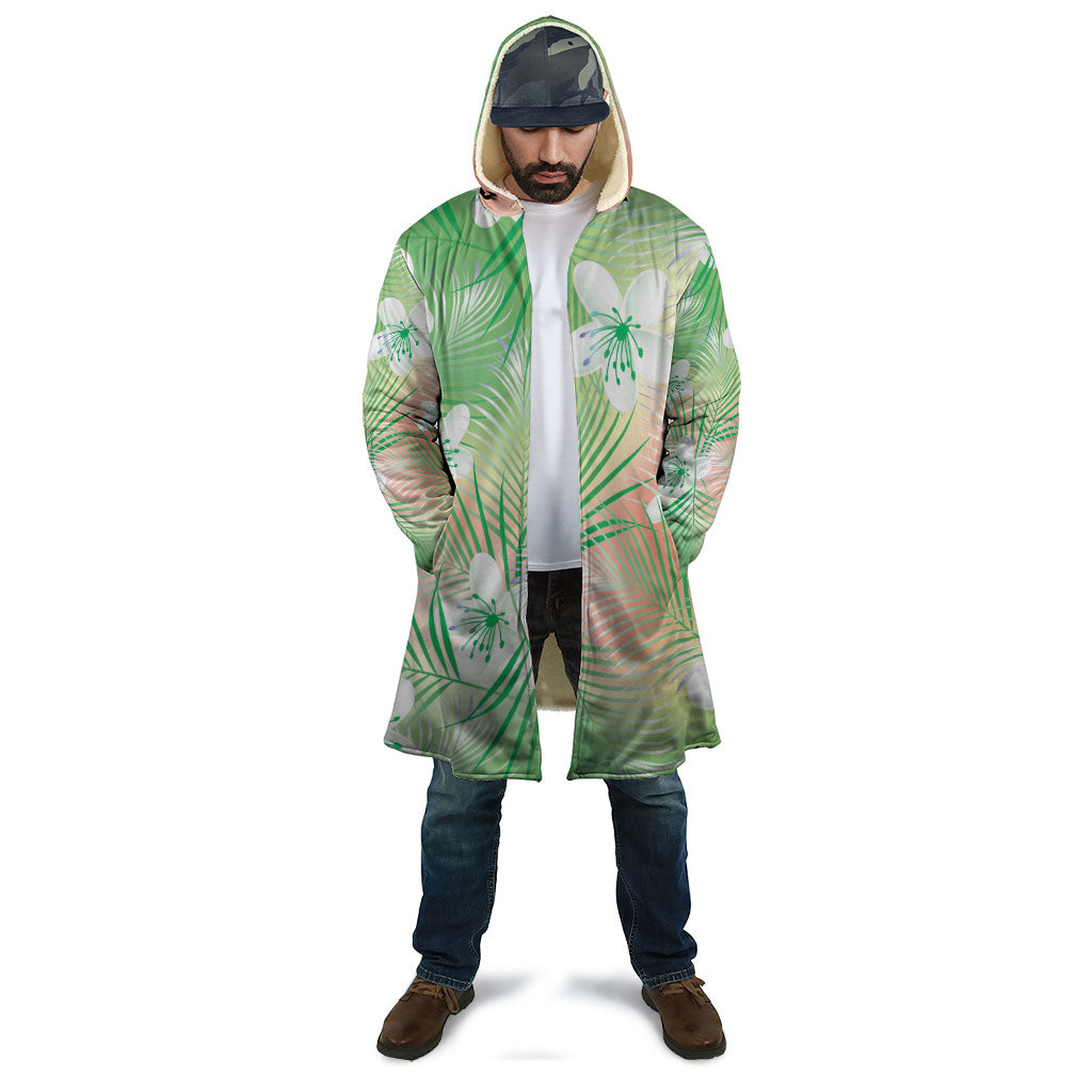 Green Aloha Hawaiian Cloak Tropical Flower Palm Leaf Pattern LT19 - Polynesian Pride