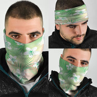 Green Aloha Hawaiian Neck Gaiter Tropical Flower Palm Leaf Pattern LT19 - Polynesian Pride