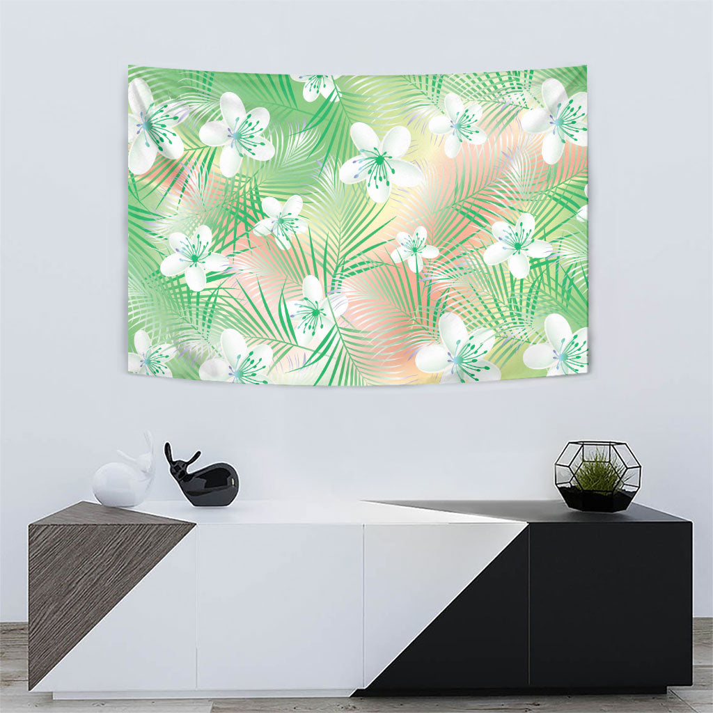 Green Aloha Hawaiian Tapestry Tropical Flower Palm Leaf Pattern LT19 - Polynesian Pride