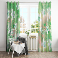 Green Aloha Hawaiian Window Curtain Tropical Flower Palm Leaf Pattern LT19 - Polynesian Pride