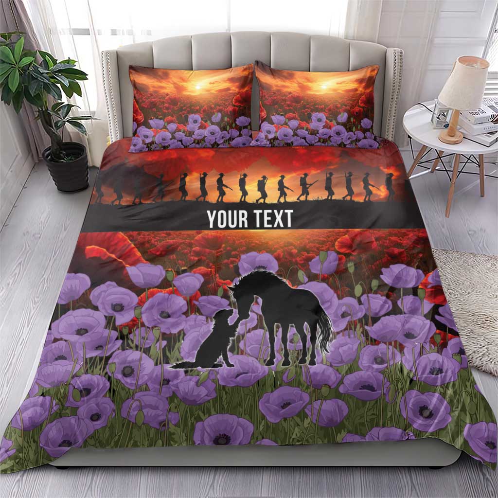 Personalised ANZAC Day Bedding Set Remembering the Animals of War