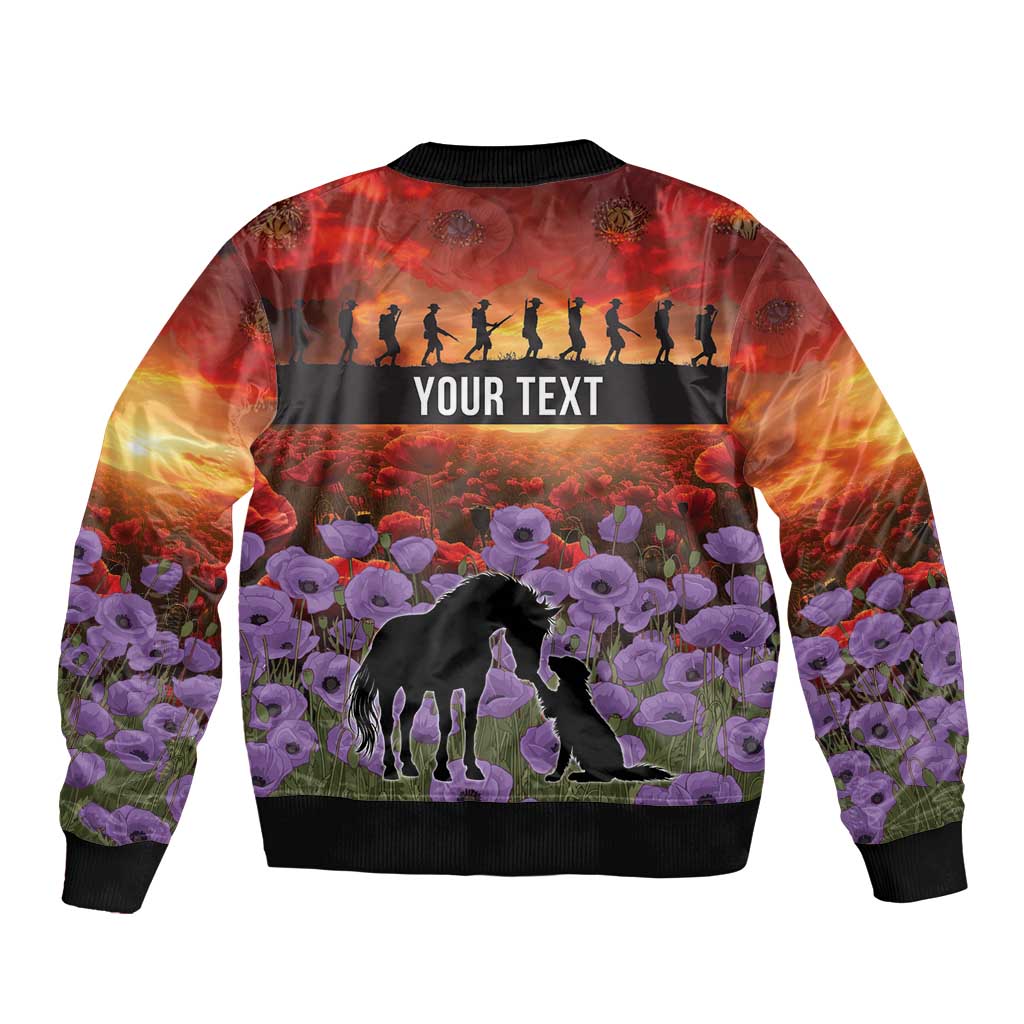 Personalised ANZAC Day Bomber Jacket Remembering the Animals of War