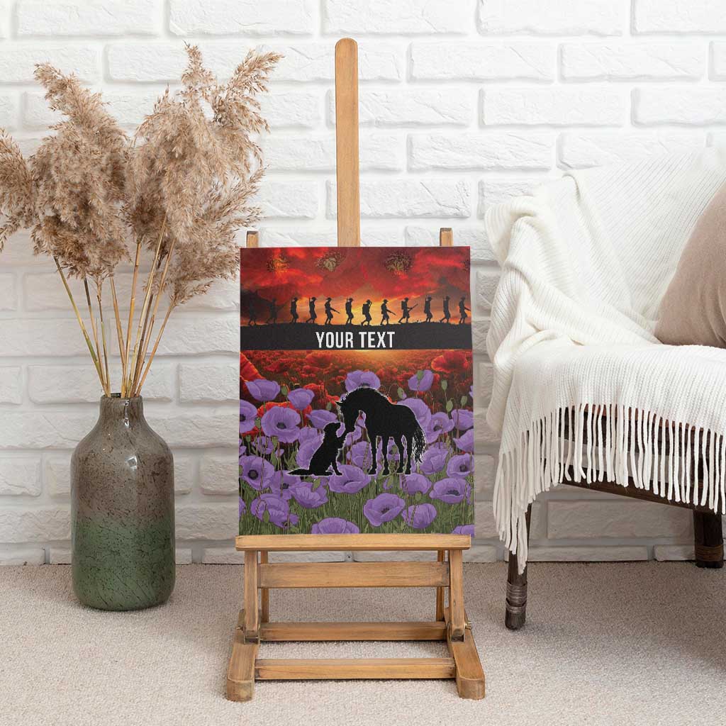 Personalised ANZAC Day Canvas Wall Art Remembering the Animals of War