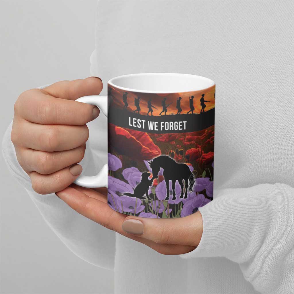 Personalised ANZAC Day Ceramic Mug Remembering the Animals of War