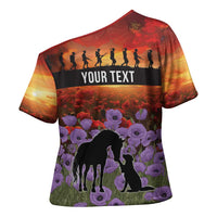 Personalised ANZAC Day Cross Shoulder Shirt Remembering the Animals of War LT19 - Polynesian Pride