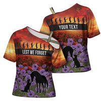 Personalised ANZAC Day Cross Shoulder Shirt Remembering the Animals of War LT19 - Polynesian Pride