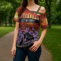 Personalised ANZAC Day Cross Shoulder Shirt Remembering the Animals of War LT19 - Polynesian Pride