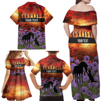 Personalised ANZAC Day Family Matching Off Shoulder Maxi Dress and Hawaiian Shirt Remembering the Animals of War LT19 - Polynesian Pride