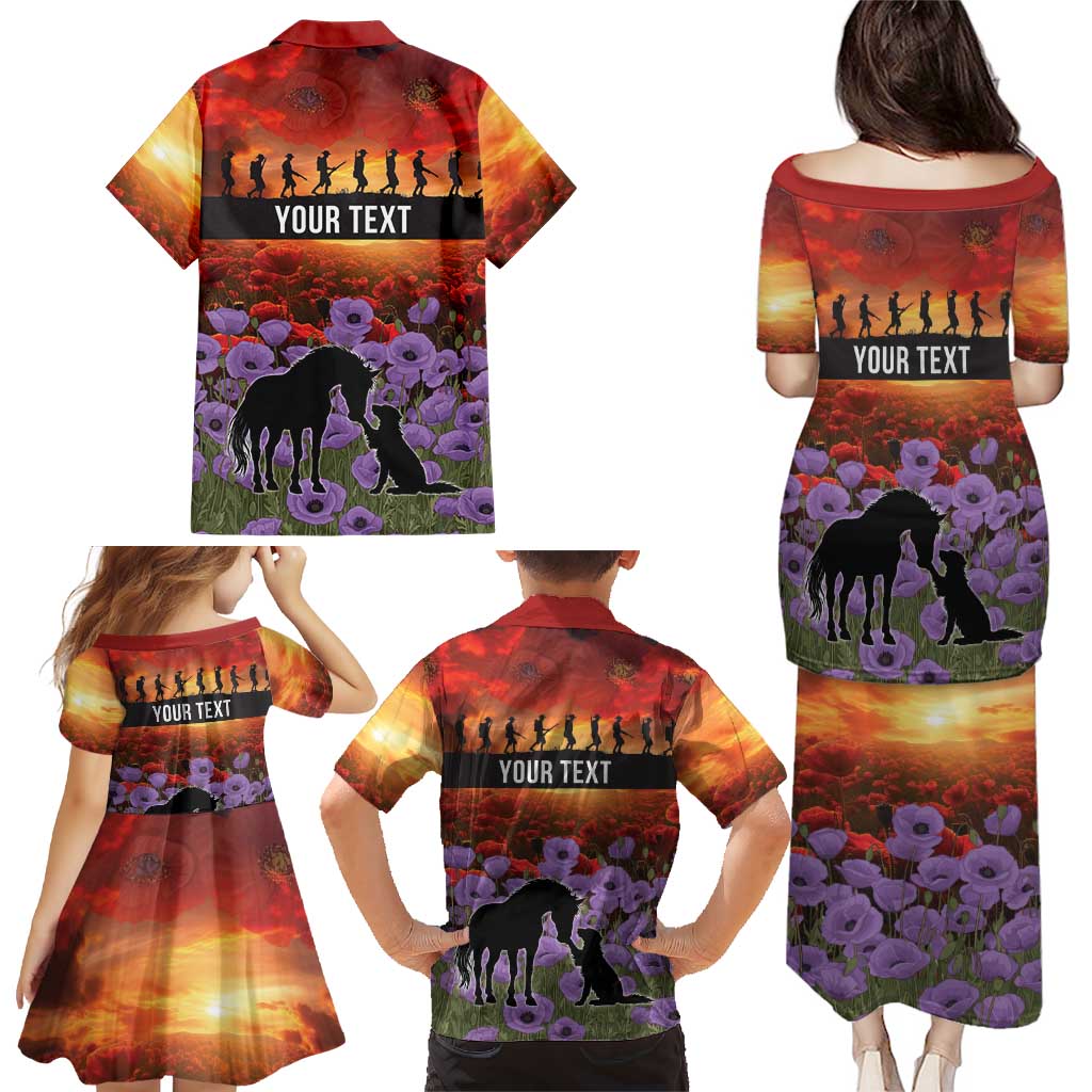Personalised ANZAC Day Family Matching Puletasi and Hawaiian Shirt Remembering the Animals of War LT19 - Polynesian Pride
