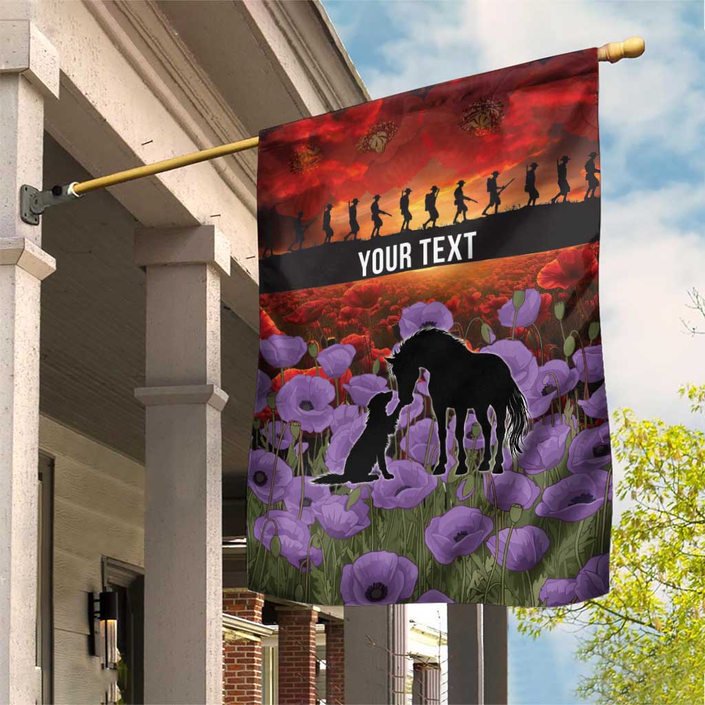 Personalised ANZAC Day Garden Flag Remembering the Animals of War LT19 House Flag Purple - Polynesian Pride