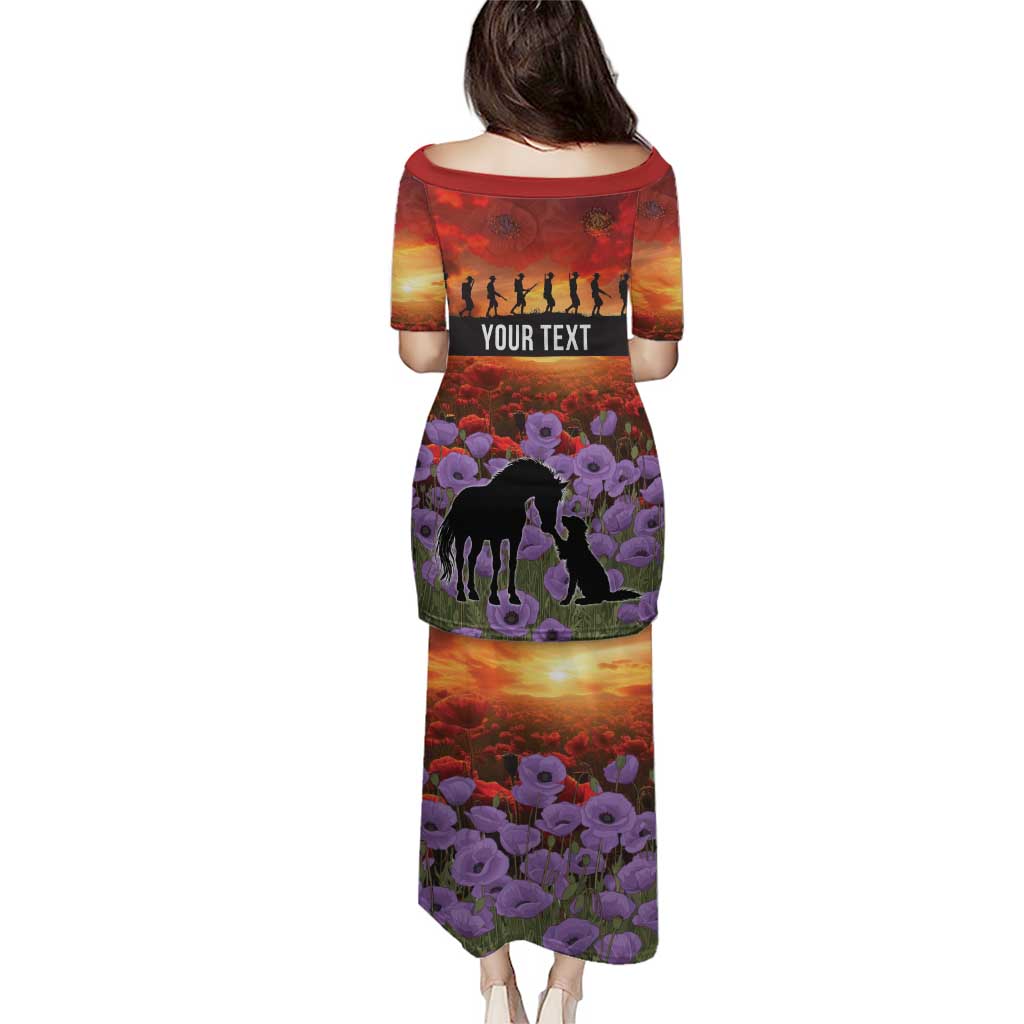 Personalised ANZAC Day Puletasi Remembering the Animals of War
