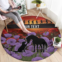 Personalised ANZAC Day Round Carpet Remembering the Animals of War