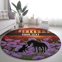 Personalised ANZAC Day Round Carpet Remembering the Animals of War