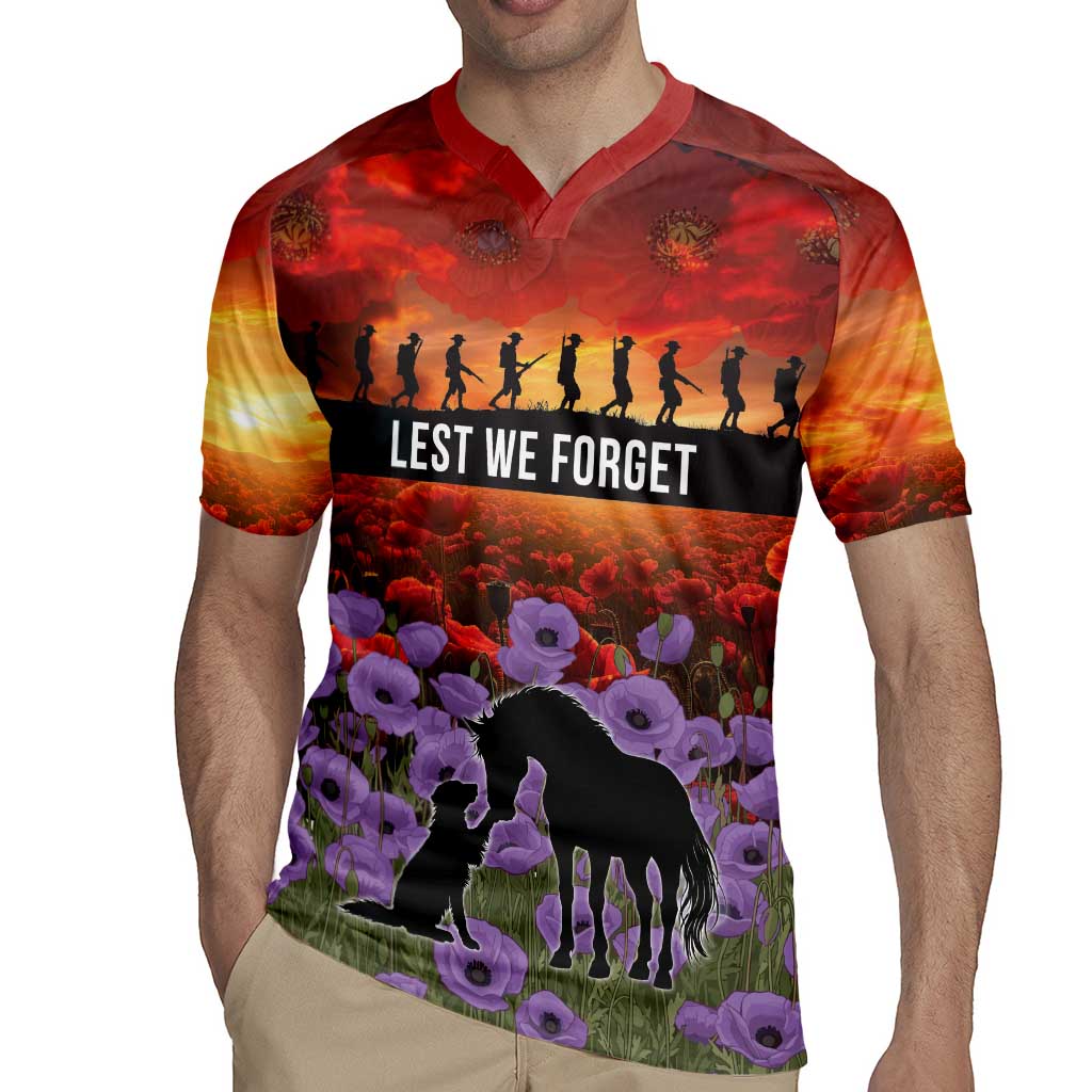 Personalised ANZAC Day Rugby Jersey Remembering the Animals of War