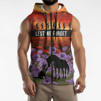 Personalised ANZAC Day Sleeveless Zip Hoodie Remembering the Animals of War