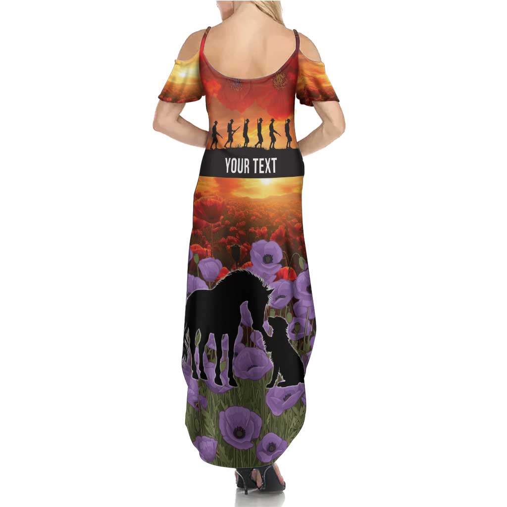 Personalised ANZAC Day Summer Maxi Dress Remembering the Animals of War