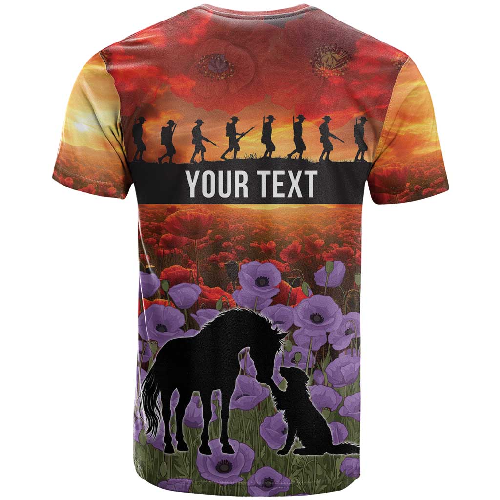 Personalised ANZAC Day T Shirt Remembering the Animals of War LT19 - Polynesian Pride