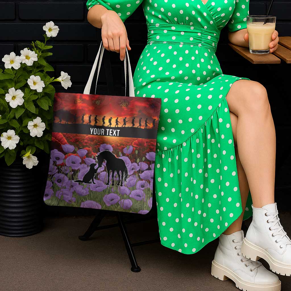 Personalised ANZAC Day Tote Bag Remembering the Animals of War LT19 - Polynesian Pride