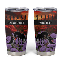 Personalised ANZAC Day Tumbler Cup Remembering the Animals of War LT19 Purple - Polynesian Pride