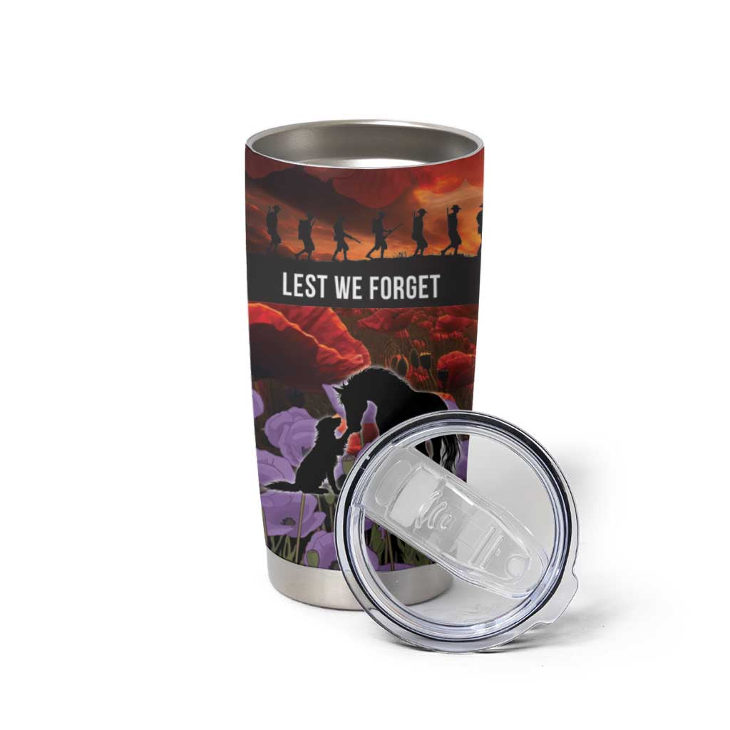 Personalised ANZAC Day Tumbler Cup Remembering the Animals of War LT19 - Polynesian Pride