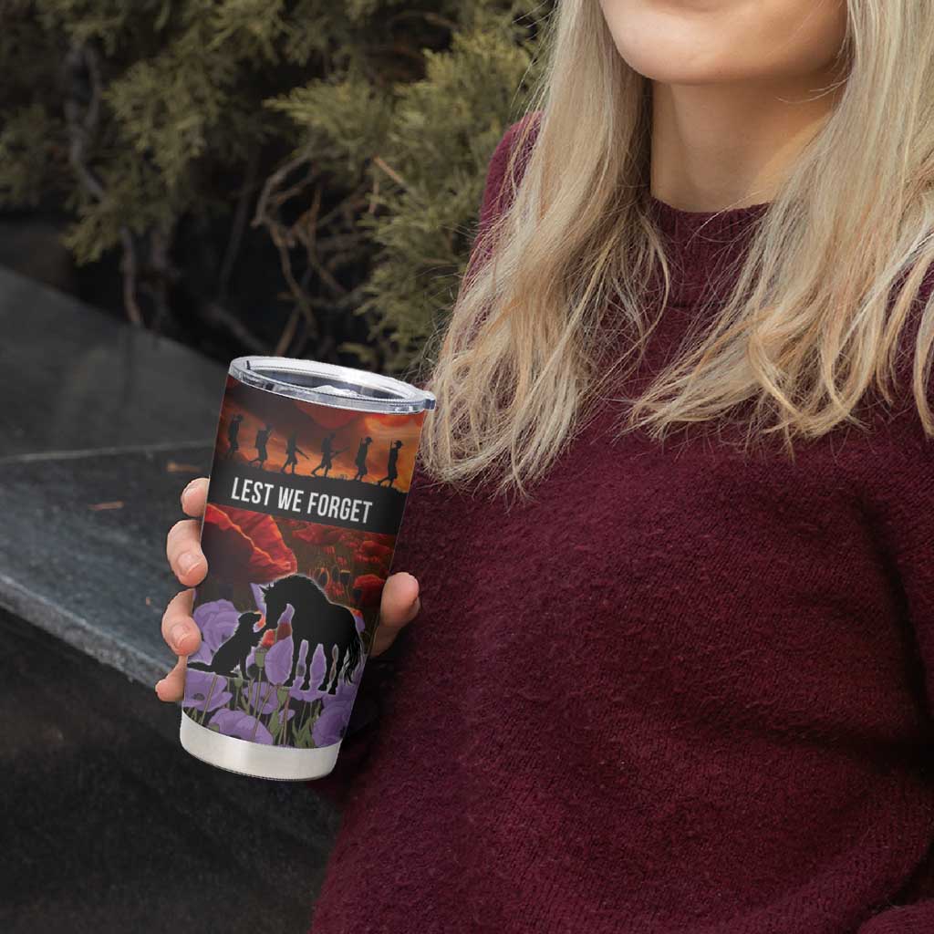 Personalised ANZAC Day Tumbler Cup Remembering the Animals of War LT19 - Polynesian Pride