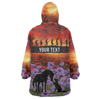 Personalised ANZAC Day Wearable Blanket Hoodie Remembering the Animals of War