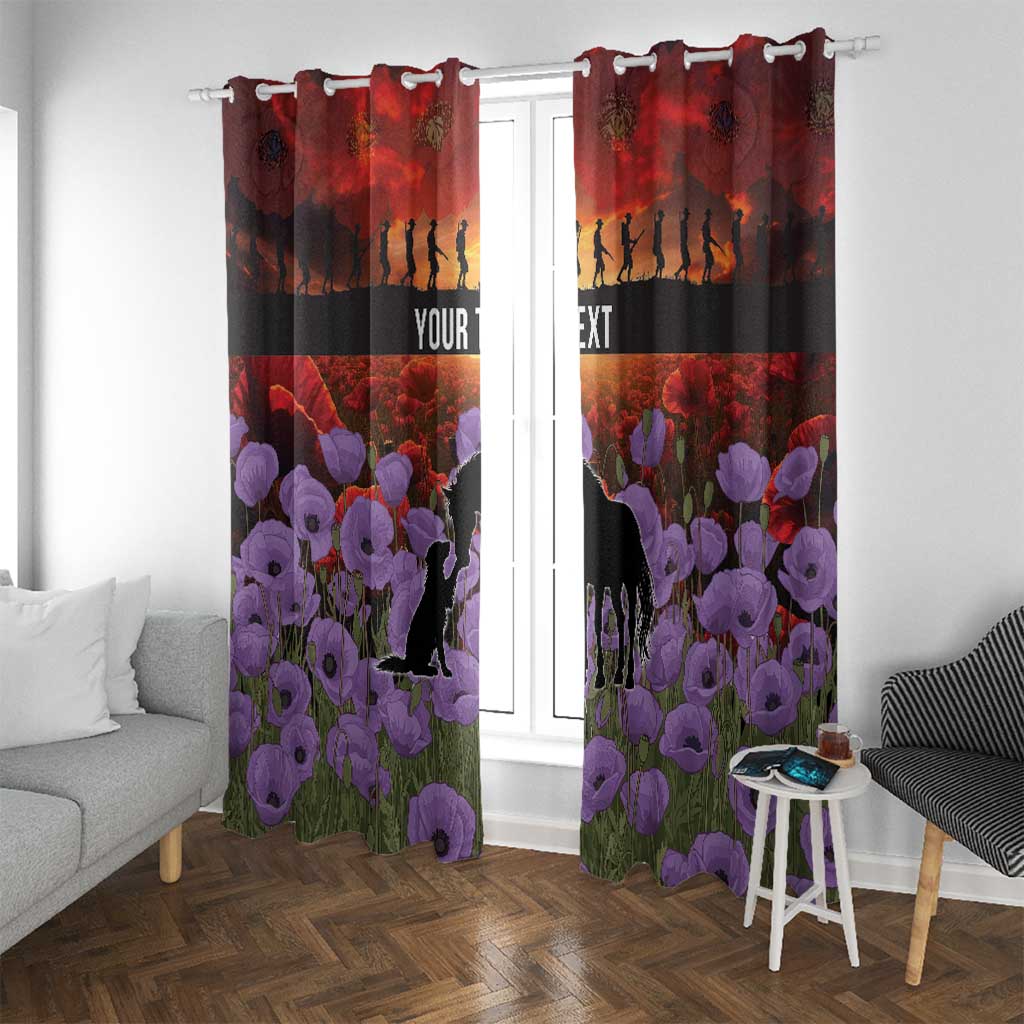 Personalised ANZAC Day Window Curtain Remembering the Animals of War
