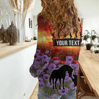 Personalised ANZAC Day Women Casual Shirt Remembering the Animals of War LT19 - Polynesian Pride