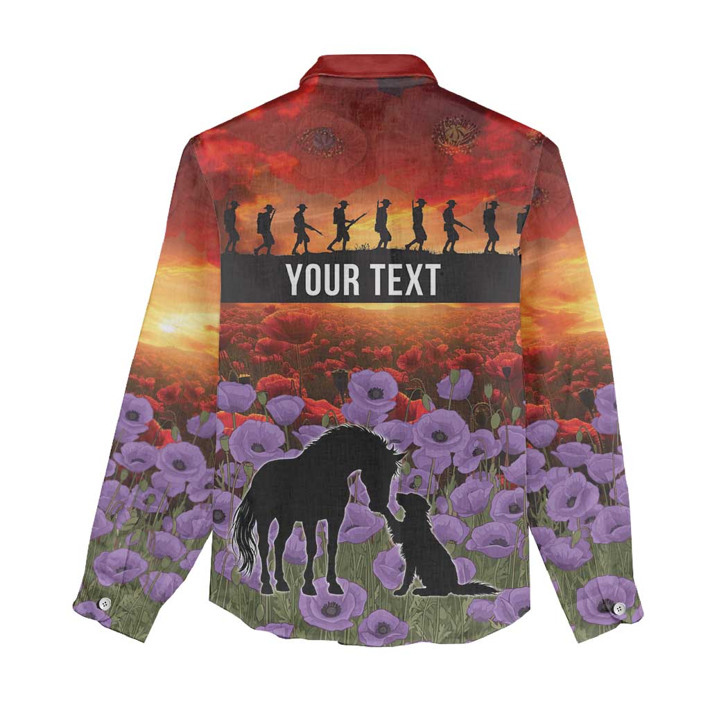 Personalised ANZAC Day Women Casual Shirt Remembering the Animals of War LT19 - Polynesian Pride