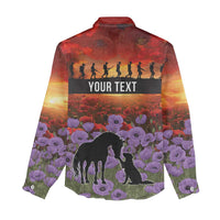 Personalised ANZAC Day Women Casual Shirt Remembering the Animals of War LT19 - Polynesian Pride