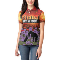 Personalised ANZAC Day Women Polo Shirt Remembering the Animals of War