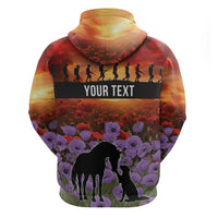 Personalised ANZAC Day Zip Hoodie Remembering the Animals of War LT19 - Polynesian Pride