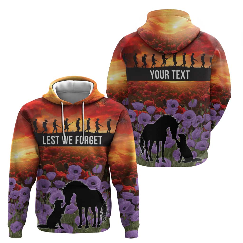 Personalised ANZAC Day Zip Hoodie Remembering the Animals of War LT19 - Polynesian Pride
