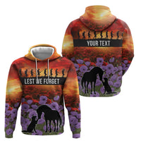 Personalised ANZAC Day Zip Hoodie Remembering the Animals of War LT19 - Polynesian Pride