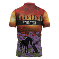 Personalised ANZAC Day Zipper Polo Shirt Remembering the Animals of War