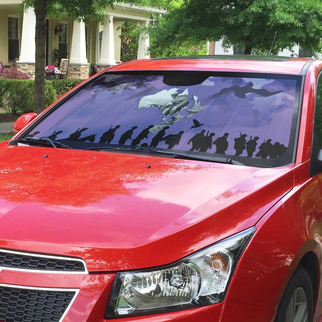 ANZAC Day Auto Sun Shade Lest We Forget the Animals Too