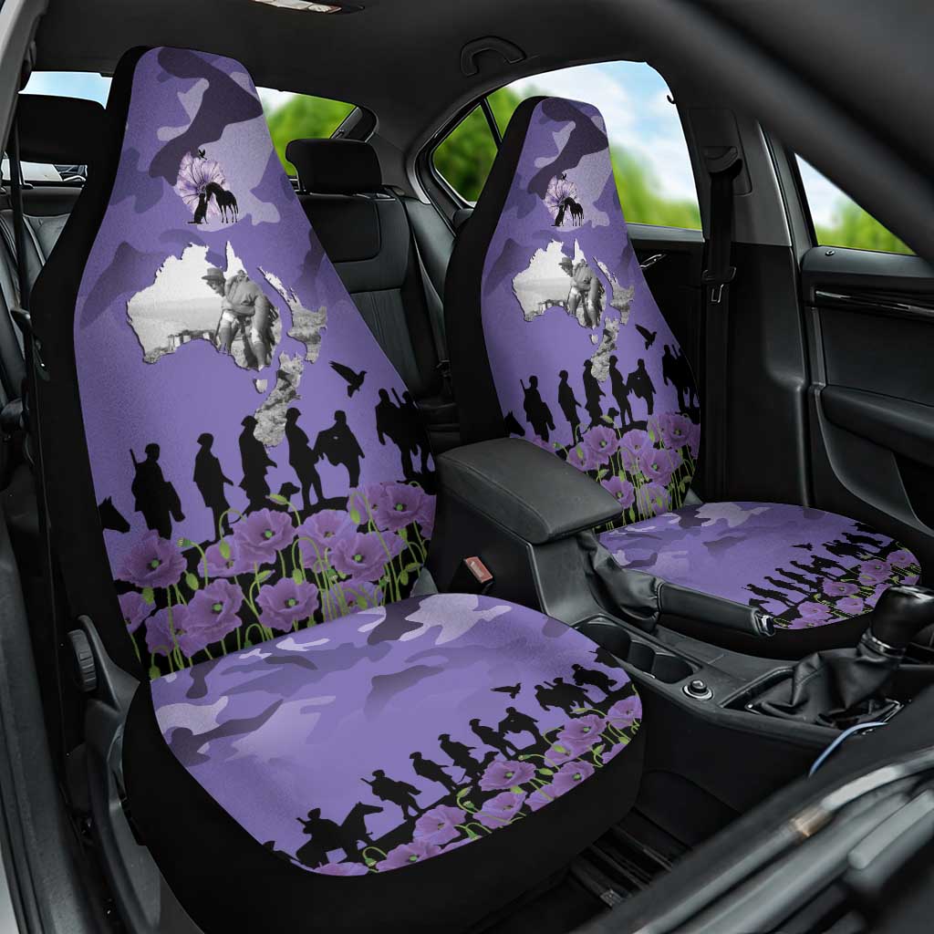 ANZAC Day Car Seat Cover Lest We Forget the Animals Too LT19 One Size Purple - Polynesian Pride