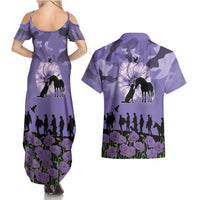 ANZAC Day Couples Matching Summer Maxi Dress and Hawaiian Shirt Lest We Forget the Animals Too
